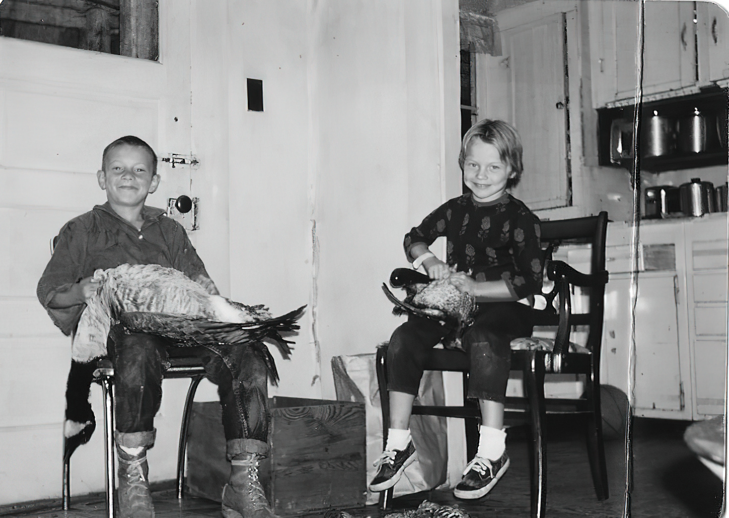 family-photo-chris-keenan-Tom-and-Chris-plucking-birds